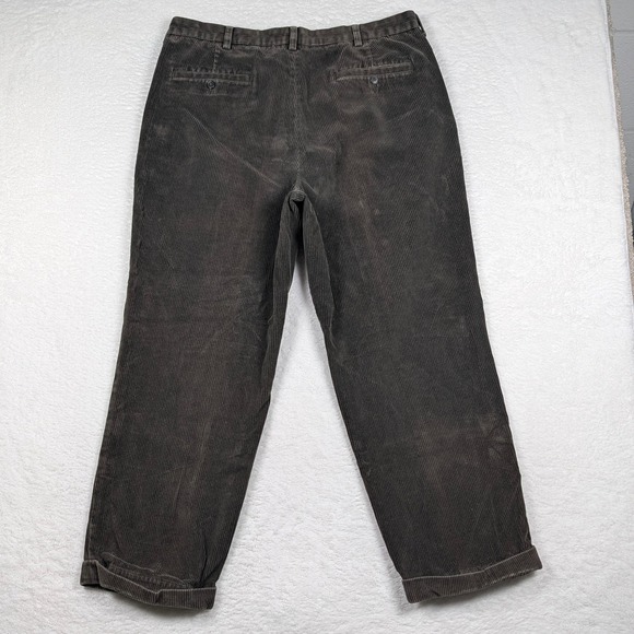Vintage Brooks Brothers Pants Mens 38x30 Brown Corduroy Pleated Cuffed Y2K - Picture 7 of 8